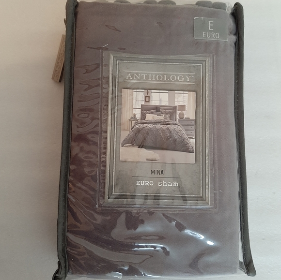 ANTHOLOGY Mina Velvet Tassel Euro sham Charcoal (1 sham) - Picture 1 of 5